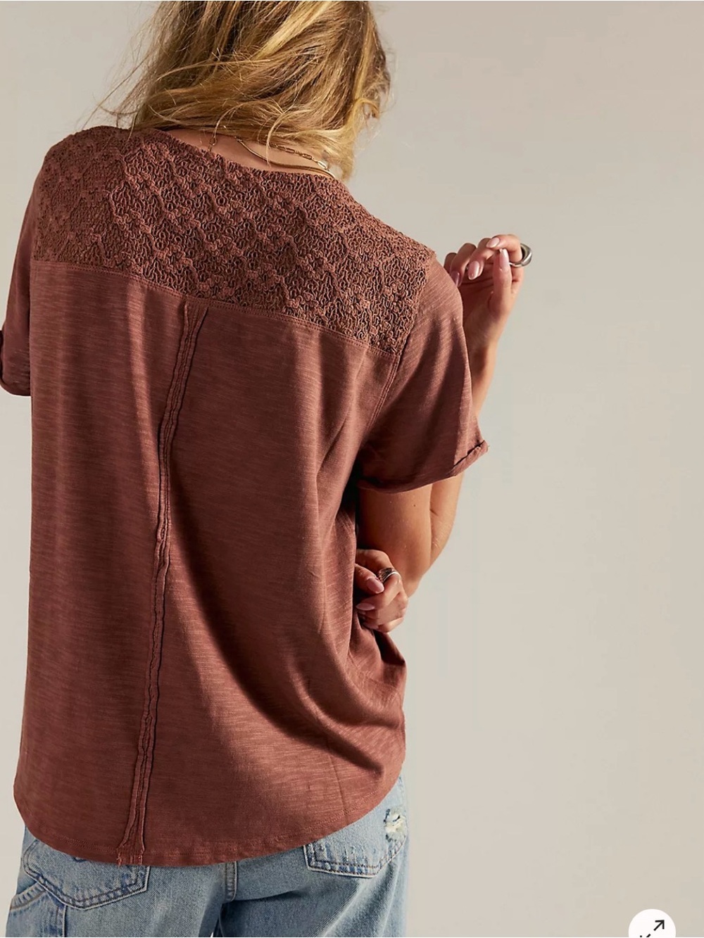 Free People Heirloom Henley in Canyon Sunset - Picture 2 of 7